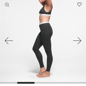 SKIMS COTTON RIBBED LEGGINGS in Soot